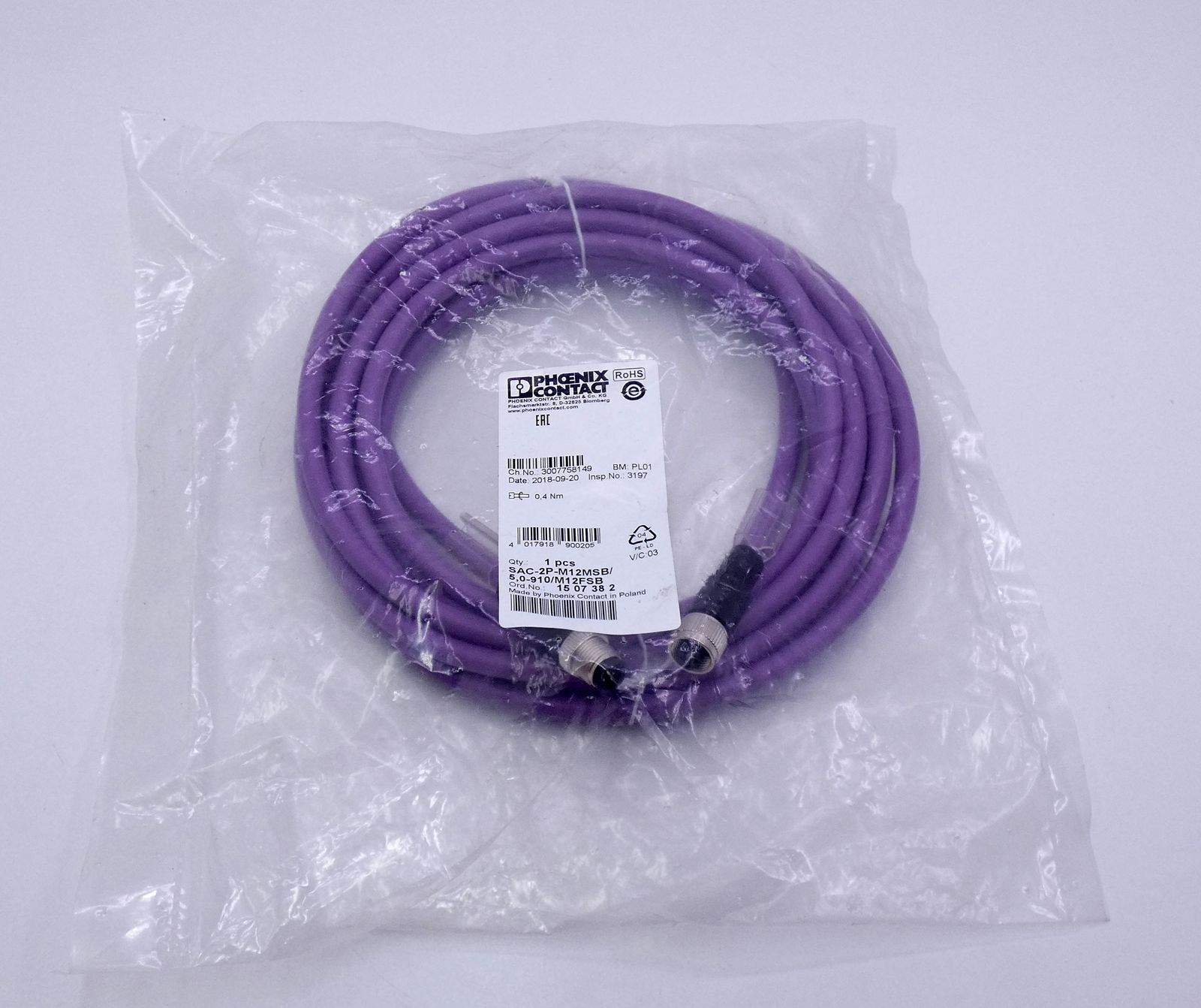 SAC-2P-M12MSB/5,0-910/M12FSB