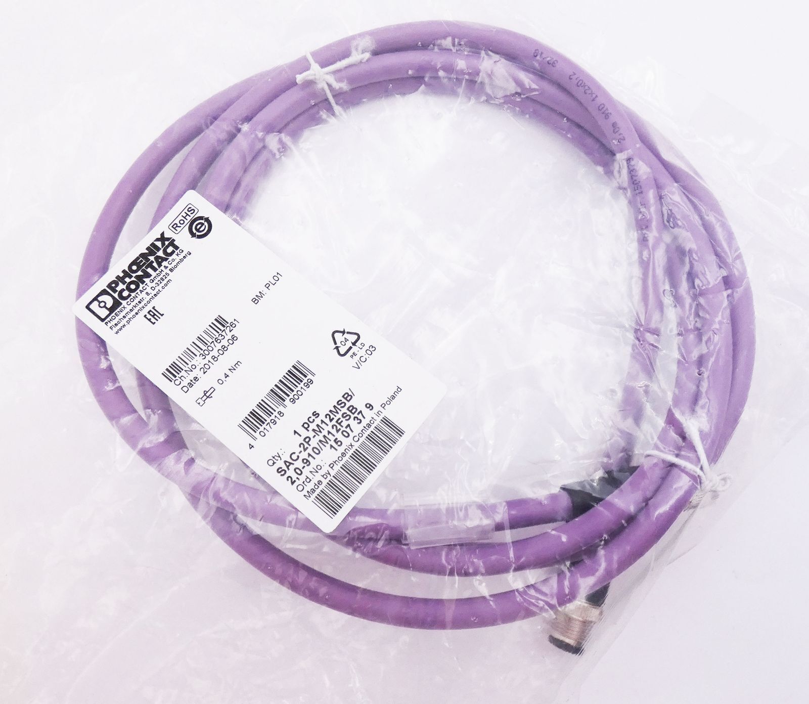 SAC-2P-M12MSB/ 2,0-910/M12FSB