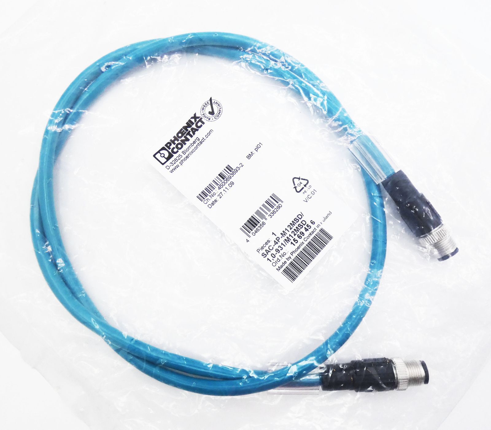 SAC-4P-M12MSD/ 1,0-931/M12MSD
